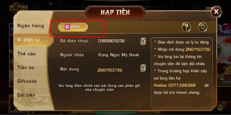 Lưu ý khi nạp tiền IWIN